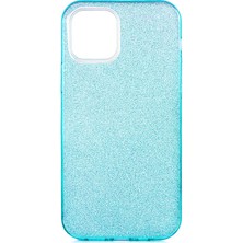 kilifone - Apple iPhone 12 Mini - Kılıf Simli Koruyucu Shining Silikon - Mavi - T14733