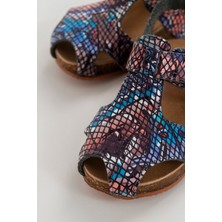 mnpc Unisex Çocuk Graffiti Deri Ortopedik Destekli Çocuk Sandalet