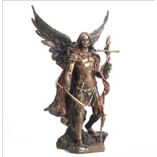 Aziz Gabriel Bronz Melek Heykel Biblo Dekor
