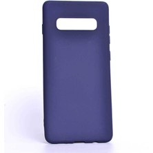 noktaks - Samsung Galaxy S10 Plus - Kılıf Mat Soft Premier Silikon Kapak - Lacivert - T7563