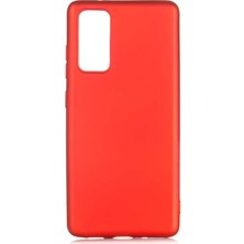 noktaks - Samsung Galaxy S20 FE - Kılıf Mat Soft Premier Silikon Kapak - Kırmızı - T15249