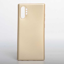 noktaks - Samsung Galaxy Note 10 Plus - Kılıf Mat Soft Premier Silikon Kapak - Gold - T9750