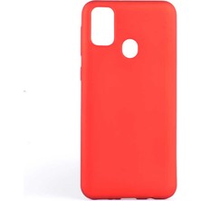 kilifone - Samsung Galaxy M21 - Kılıf Mat Soft Premier Silikon Kapak - Kırmızı - T14573