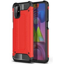noktaks - Samsung Galaxy M51 - Kılıf Çift Katman Zırh Tank Crash Military Kapak - Kırmızı - T15248