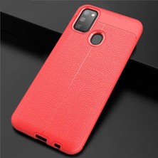 noktaks - Samsung Galaxy M21 - Kılıf Auto Focus Karbon Niss Silikon Kapak - Kırmızı - T14577