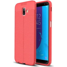 Kilifone - Galaxy J6 Plus - Kılıf Deri Görünümlü Auto Focus Karbon Niss Silikon Kapak