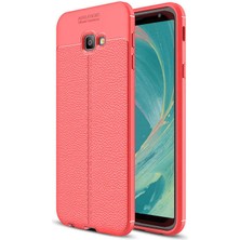 Kilifone - Galaxy J4 Plus - Kılıf Deri Görünümlü Auto Focus Karbon Niss Silikon Kapak