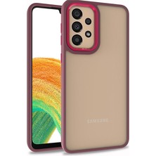 kilifone - Samsung Galaxy A73 - Kılıf Arkası Şeffaf Kamera Çevresi Parlak Zıt Renkli Flora Kapak - Kırmızı - T22333