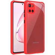 Kilifone - Galaxy A81 (Note 10 Lite) - Kılıf ​​kenarları Tırtıklı Renkli Düğmeli Kaff Kapak