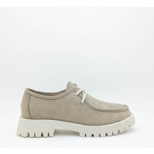 Dosa Shoes DS-2847 Kadın Bağcıklı Nubuk Günlük Ayakkabı-Bej Nubuk