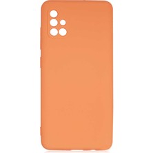 noktaks - Samsung Galaxy A51 - Kılıf İçi Kadife Koruyucu Mara Lansman Kapak - Turuncu - T17705