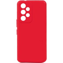 noktaks - Samsung Galaxy A23 - Kılıf Mat Soft Esnek Biye Silikon - Kırmızı - T21469