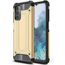noktaks - Samsung Galaxy A23 - Kılıf Çift Katman Zırh Tank Crash Military Kapak - Gold - T21937