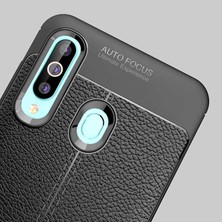 Kilifone - Galaxy A20S - Kılıf Deri Görünümlü Auto Focus Karbon Niss Silikon Kapak