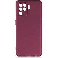 kilifone - Oppo Reno 5 Lite - Kılıf Mat Soft Premier Silikon Kapak - Mürdüm - T17174