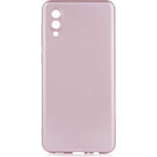 noktaks - Samsung Galaxy A02 - Kılıf Mat Soft Premier Silikon Kapak - Rose Gold - T17042