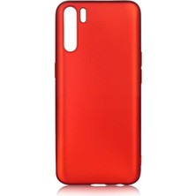 noktaks - Oppo A91 - Kılıf Mat Soft Premier Silikon Kapak - Kırmızı - T12594