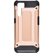 kilifone - Oppo Reno 3 - Kılıf Çift Katman Zırh Tank Crash Military Kapak - Rose Gold - T15092