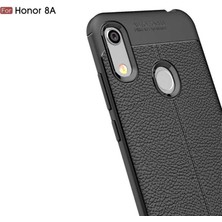 Kilifone - Huawei Honor 8A - Kılıf Deri Görünümlü Auto Focus Karbon Niss Silikon Kapak