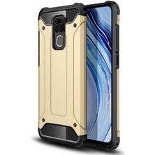 kilifone - Xiaomi Redmi Note 9 - Kılıf Çift Katman Zırh Tank Crash Military Kapak - Gold - T14846