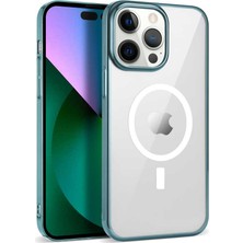 noktaks - Apple iPhone 14 Pro Max - Kılıf Wireless Şarj Özellikli Pixel Magsafe Kapak - Sierra Mavi - T25239