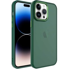noktaks - Apple iPhone 14 Pro - Kılıf Buzlu Sert PC May Kapak - Koyu Yeşil - T25161