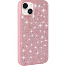 ekılıf - Apple iPhone 14 - Kılıf Parlak Taşlı Tasarım Pırlanta Kapak - Pembe - T30654