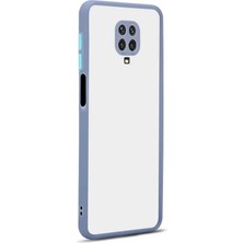 kilifone - Xiaomi Redmi Note 9S - Kılıf Arkası Buzlu Renkli Düğmeli Hux Kapak - Mor - T14540