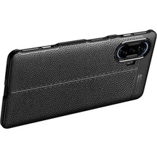 Kilifone - Xiaomi Redmi K40 Gaming - Kılıf Deri Görünümlü Auto Focus Karbon Niss Silikon Kapak