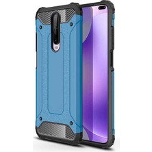 noktaks - Xiaomi Redmi K30 - Kılıf Çift Katman Zırh Tank Crash Military Kapak - Mavi - T11557