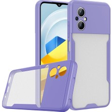 kilifone - Xiaomi Poco M5 - Kılıf Kenarı Renkli Arkası Şeffaf Parfe Kapak - Mor - T26156