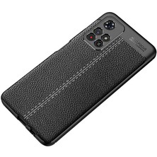 Kilifone - Xiaomi Poco M4 Pro 5g - Kılıf Deri Görünümlü Auto Focus Karbon Niss Silikon Kapak