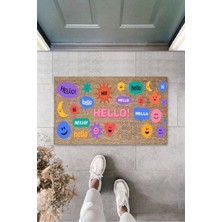 Miraxx Çok Renkli Kapı Önü Paspası Hello Desen  K-3285