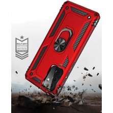 noktaks - Samsung Galaxy A52 - Kılıf Yüzüklü Zırh Tank Vega Kapak - Gri