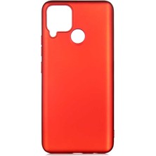 noktaks - Realme C15 - Kılıf Mat Soft Premier Silikon Kapak - Kırmızı - T14732