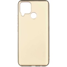 noktaks - Realme C15 - Kılıf Mat Soft Premier Silikon Kapak - Gold - T14732