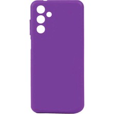 noktaks - Samsung Galaxy A04S - Kılıf Mat Soft Esnek Biye Silikon - Mor - T24687
