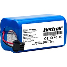 Electroll Robovac Batarya Anker Eufy Robovac 35C Robot Süpürge Bataryası 14.4V 2600MAH Lion Akıllı Robot Batarya