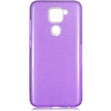 kilifone - Xiaomi Redmi Note 9 - Kılıf Simli Koruyucu Shining Silikon - Mor - T13788