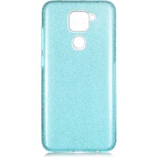 kilifone - Xiaomi Redmi Note 9 - Kılıf Simli Koruyucu Shining Silikon - Mavi - T13788