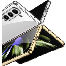 Kilifone - Galaxy Z Fold 5 - Kılıf Metal Görünümlü Full Camlı Kıpta Kapak