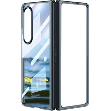 Kilifone - Galaxy Z Fold 4 - Kılıf Metal Görünümlü Full Camlı Kıpta Kapak