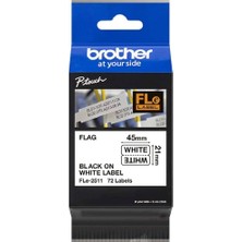 Brother P-Touch FLE-2511 Beyaz Üzerine Siyah Baskı Bayrak Etiket