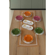Keramika Çiçek Bahçesi 6 Kişilik 14 Parça Mini Yemek Takımı