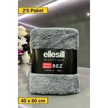 Ellesill Mikrofiber Yer Silme Bezi 40x60 cm Gri Renk - (2 Adet)