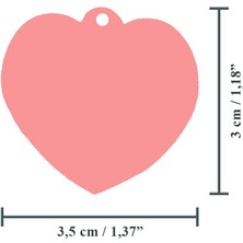 Venüs Takı ve Aksesuar Kalp Şeklinde Zilli Isimli Kedi Küçük Irk Köpek Tasması