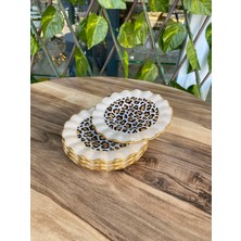 Leopar Model Altın 6 Prç Çay Tabağı 13 Cm.