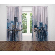 Miraxx Özel Tasarım Dekoratif Baskı Salon Mutfak Oturma Odası 3D Baskılı Fon Perde 133