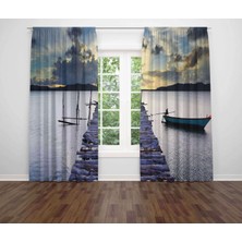 Miraxx Özel Tasarım Dekoratif Baskı Salon Mutfak Oturma Odası 3D Baskılı Fon Perde 185