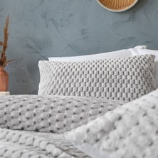 Petek Battaniye Seti Çift Kişilik Gri